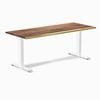 Desky Fixed Height Saman Hardwood Desk 180x75cm White Leg