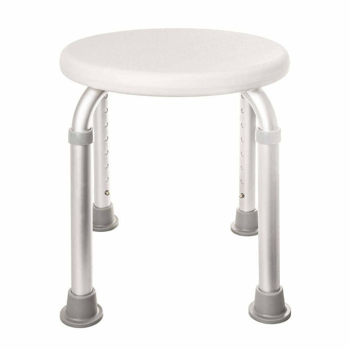 Adjustable Round Shower Stool With Non-slip Feet And Lightweight Design, Ideal For Australian Bathrooms