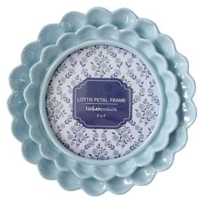 Urban Resin/Wood Lotti Petal Round Photo Picture Frame 4x4in 15cm Blue