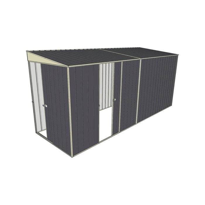 Build-a-Shed 1.5 x 4.5 x 2m Sliding Door Tunnel Shed with Sliding Side Door - Grey