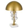 Telbix Narvik Modern Table Desk Lamp Light Marble Metal Glass Antique Gold White Marble Clear