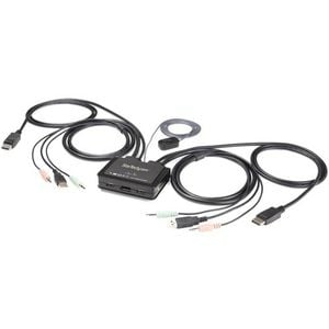 StarTech.com KVM Switchbox - 2 Computer(s) - 3840 x 2160 - 4 x USB - 3 x DisplayPort - Desktop