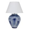 Telbix Jamie Modern Table Desk Lamp Light Fabric Ceramic Blue White