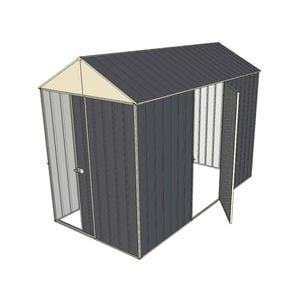 Build-a-Shed 1.5 x 3.0 x 2.3m Front Gable Dual Door Narrow Shed - Grey