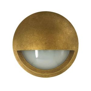 Cla Lighting Exterior Led Step Wall Light Ip65 Antique Brass 12v Eyelid