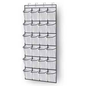 24 Mesh Pocket Over Door Shoe Organizer Hanging Closet