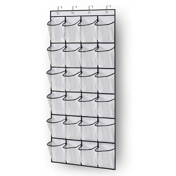 24 Mesh Pocket Over Door Shoe Organizer Hanging Closet