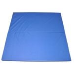 Blue 150cm x 120cm x 4cm Gymnastics Mat - 2-Piece Folding Gym Exercise Yoga Mat