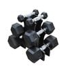 1KG-4KG-7KG Total 18KG Hex Rubber Dumbell Weight Set with PVC Rack