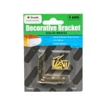 Zenith 12 x 38mm Solid Brass Decorative Bracket - 4 Pack