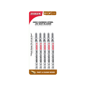 Diablo 100mm High Carbon Steel Jig Saw Blade for Fast & Clean WoodCuts 2608F02240 - 5 Pack