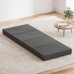 Giselle Folding Mattress 12cm Grey Foam Floor Bed Single