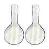 2pk Porto Sable Kitchen Spoon/utensil Rest White & Sage Green Stripe 22.5x11cm