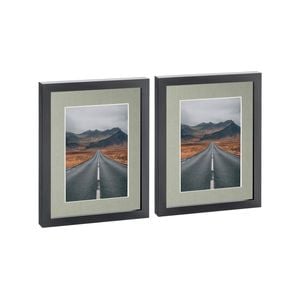 Nicola Spring Photo Frames with 5" x 7" Mount - 8" x 10" - Black - Pack of 2