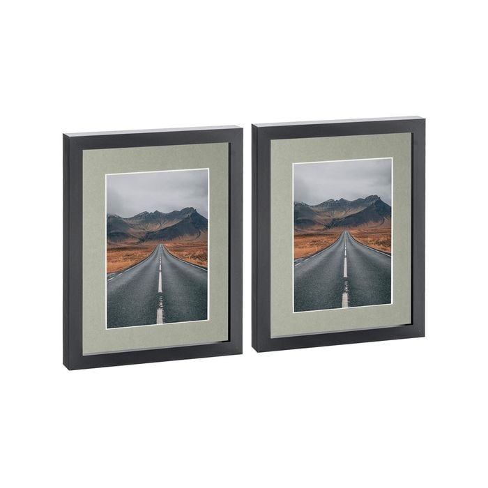 Nicola Spring Photo Frames with 5" x 7" Mount - 8" x 10" - Black - Pack of 2