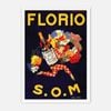 Galrie Vintage Florio Marsala Wine Advertising Poster Art Print for Home Decor, White Frame, 50 x 70cm (20 x 28inch)