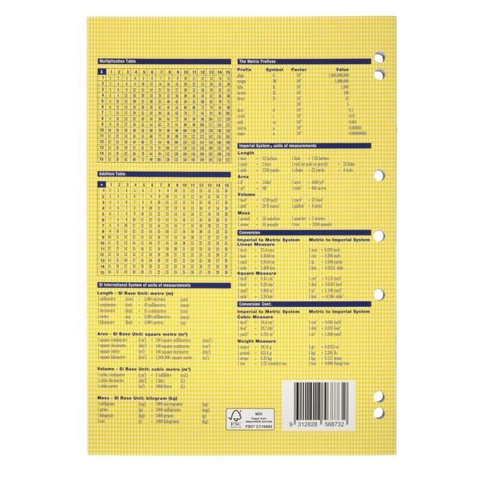 Spirax 120 Binder Book A4 8mm Ruled 64-pages Writing Notebook Stationery Yellow