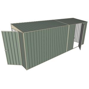 Build-A-Shed 1.2 x 5.2 x 2.0m Tunnel Shed Tunnel Hinged Door with 1 Hinged Side Door - Green