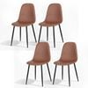 1 Set of 4 Artiss Dining Chairs PU Leather Brown