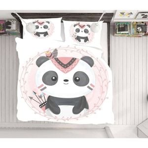 3D Cartoon Cute Panda 59 Bed Pillowcases Quilt King Single Size