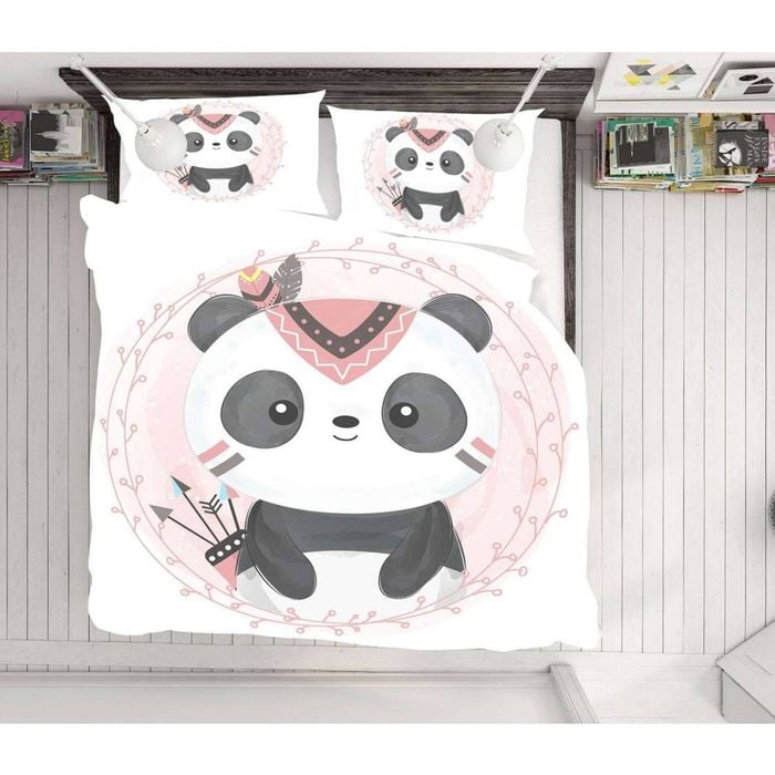 3D Cartoon Cute Panda 59 Bed Pillowcases Quilt King Single Size