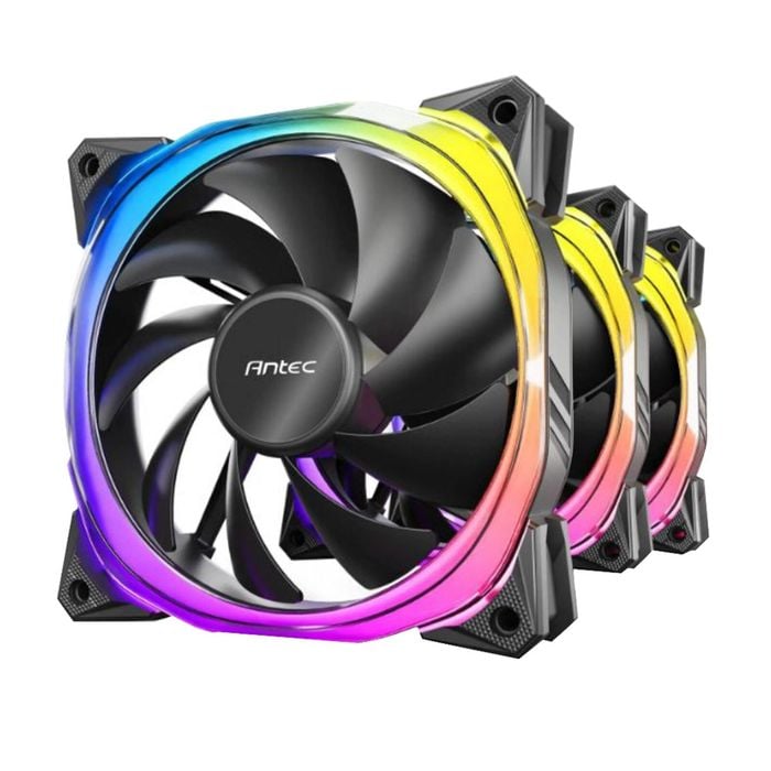 Antec Fusion 3x 120mm Argb Pwm Hb Fan + Argb Controller, 57.93 Cfm, Ap 2.11, Noise Level 31.21. Woven Cable