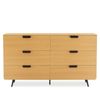 Big Lot 140cm Natural Oak Finley 6 Drawer Dresser