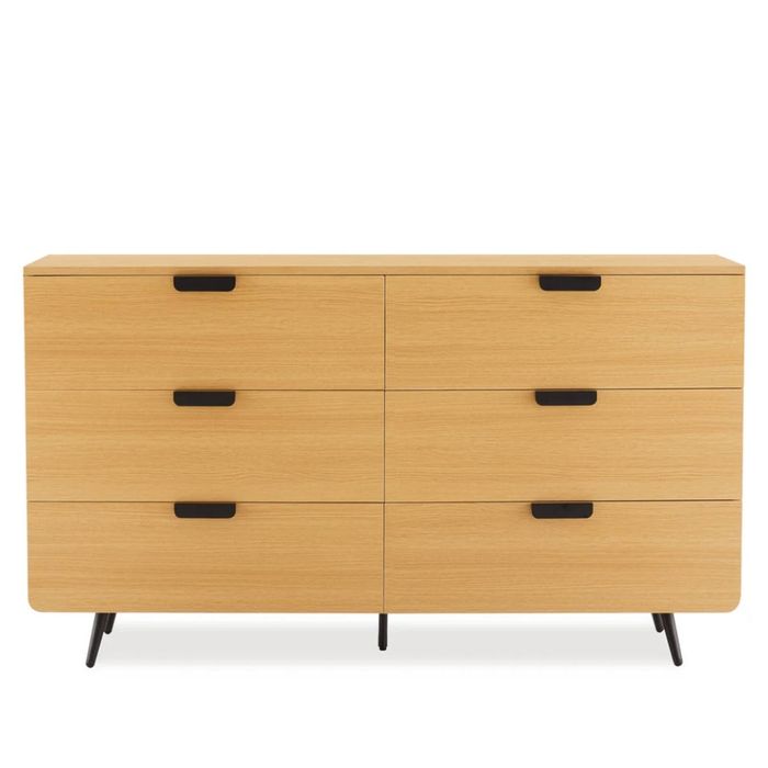 Big Lot 140cm Natural Oak Finley 6 Drawer Dresser