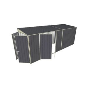 Build-a-Shed 1.5 x 5.2 x 2m Double Hinged Side Door Skillion Shed - Grey