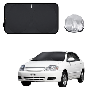 Front Windscreen Sun Shade for Toyota Corolla 2002 - 2007 Hatch/Sedan (E120/130) - Standard 150 x 85 cm - Black