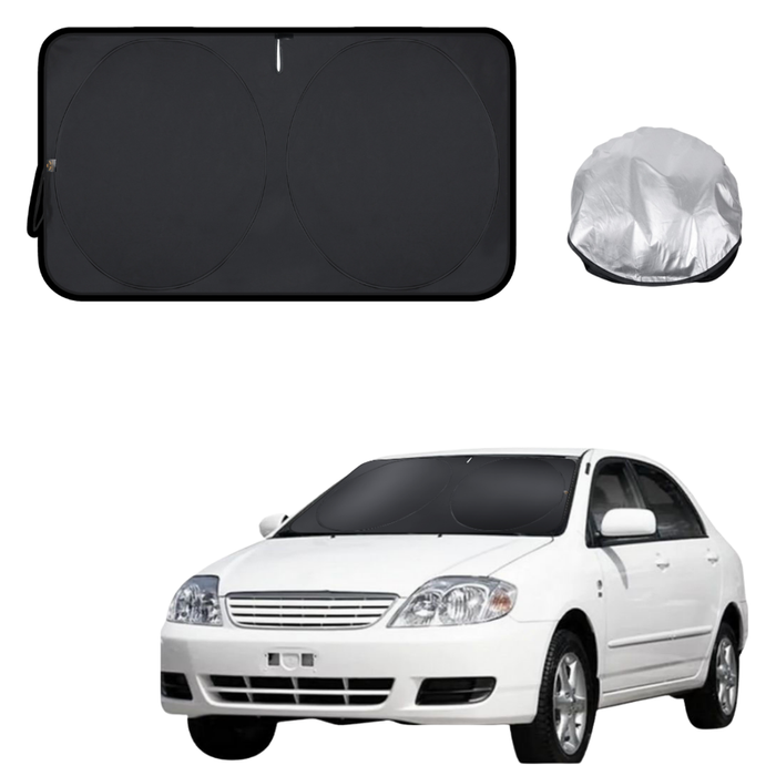 Front Windscreen Sun Shade for Toyota Corolla 2002 - 2007 Hatch/Sedan (E120/130) - Standard 150 x 85 cm - Black