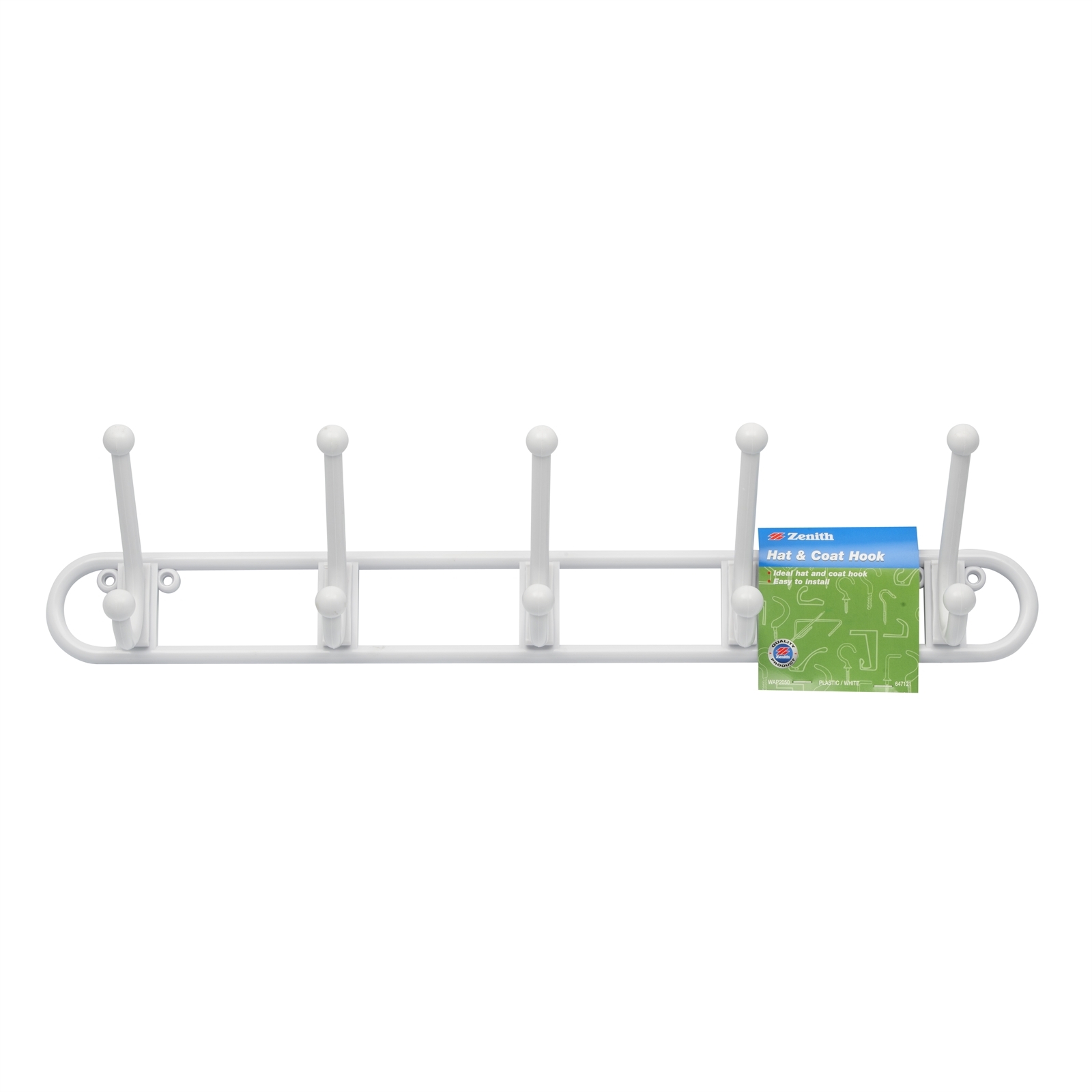 Zenith White Plastic Hat And Coat 5 Hook Rack Bunnings Australia