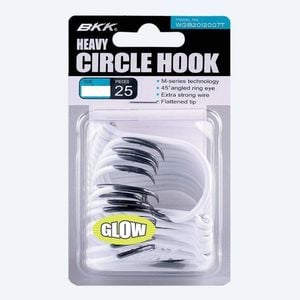 BKK UV Glow Finish Heavy Circle Fishing Hook Bulk 25 Pack 9/0