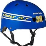 Nivia Spark 68 Skating Helmet Medium (53-55 cm) Blue ABS Plastic EPS Foam Chin Strap Ventilation Holes Kids