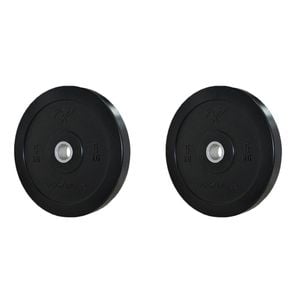 2pk Bumper Plate Weight Lift Home Gym Workout Exercise 5kg Black