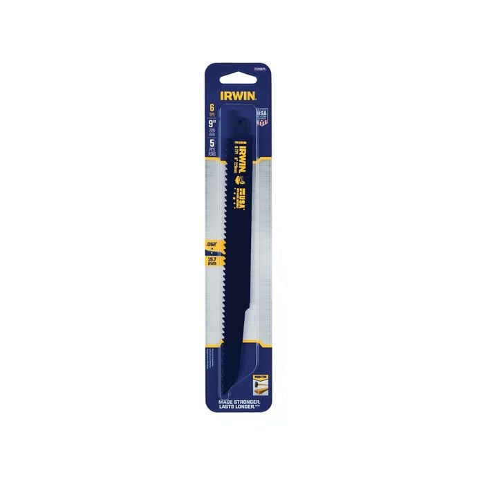 Irwin 229mm 6TPI Bi-Metal Demolition Reciprocating Saw Blade - 5 Pack