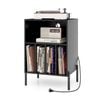 Costway Record Player Stand W/charging Stationt Bedside Table Black