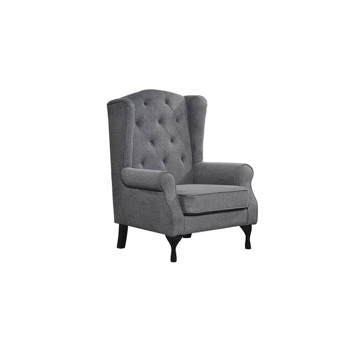 Elegant Collections W80xD78xH117 CM Chesterfield Arm Chair – Dark Grey