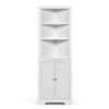 Costway 173cm Tall Storage Cabinet Corner Organizer White