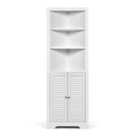 Costway 173cm Tall Storage Cabinet Corner Organizer White