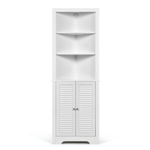 Costway 173cm Tall Storage Cabinet Corner Organizer White