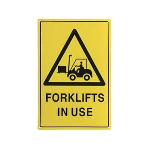 Brutus 300 x 450mm Forklift In Use Plastic Sign 