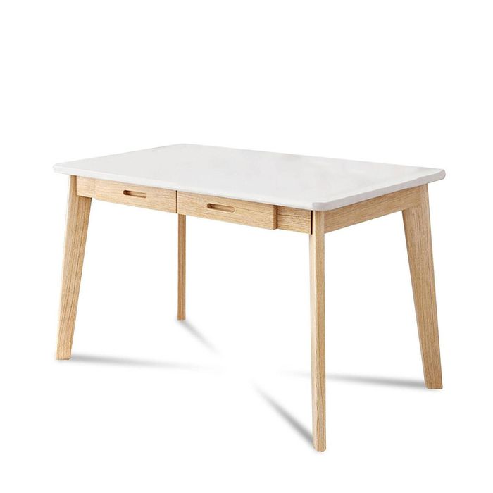 Lauft Computer Desk Office Study Student Wood Table Drawer Nordic White Natural