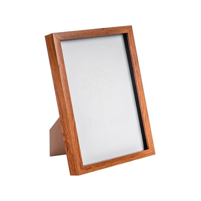 Nicola Spring Acrylic 3D Box Photo Frame - 8" x 12"  - Dark Wood
