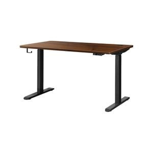 Oikiture Electric Standing Desk Dual Motor 140cm Walnut Tabletop