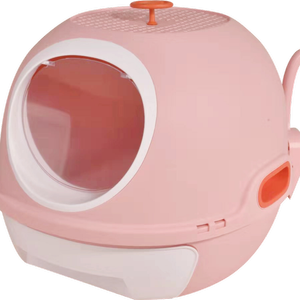 Yes4pets Hooded Cat Toilet Litter Box Tray House With Drawer And Scoop Pink