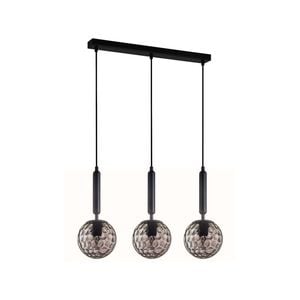 CLA Lighting TRATTINO2 Interior Black Smoke Spherical Glass Pendant Light- 3 lits Straight