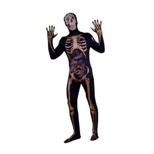 More Than Party Adults Unisex Dead Body Halloween Costume Skeleton Jumpsuit Hood