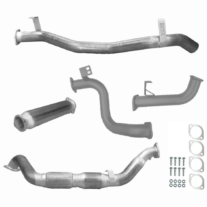 Ignite Exhausts Turbo Back For Toyota Landcruiser 78 Series V8 Troopy 3" With Cat & Hotdog Raw Aluminised Steel