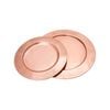 Set Of 2 Ssh Collection Discus Round 31 And 35cm Wide Serving Trays - Hammered Copper